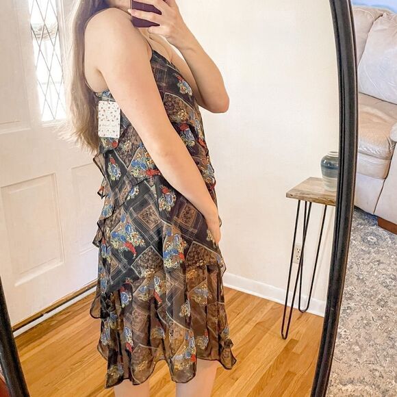 Free People Daisy Chain Plaid Mini Dress Ruffle 4 - Picture 3 of 9